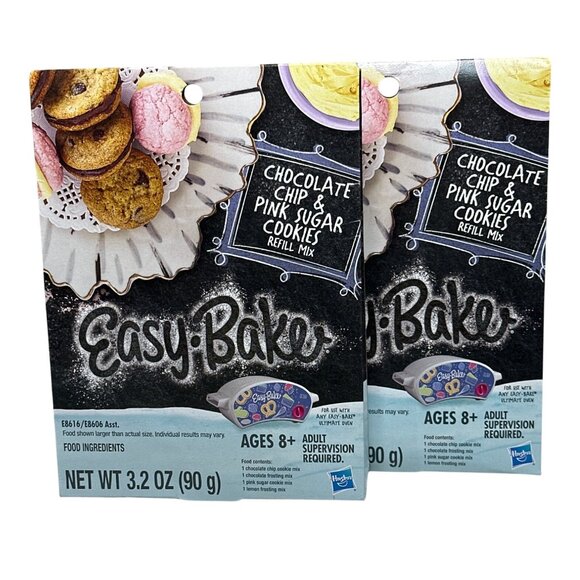 Easy-Bake Chocolate Chip & Pink Sugar Cookies Refill Mix Set Of 2 Packs 3.2 Oz - Picture 1 of 3